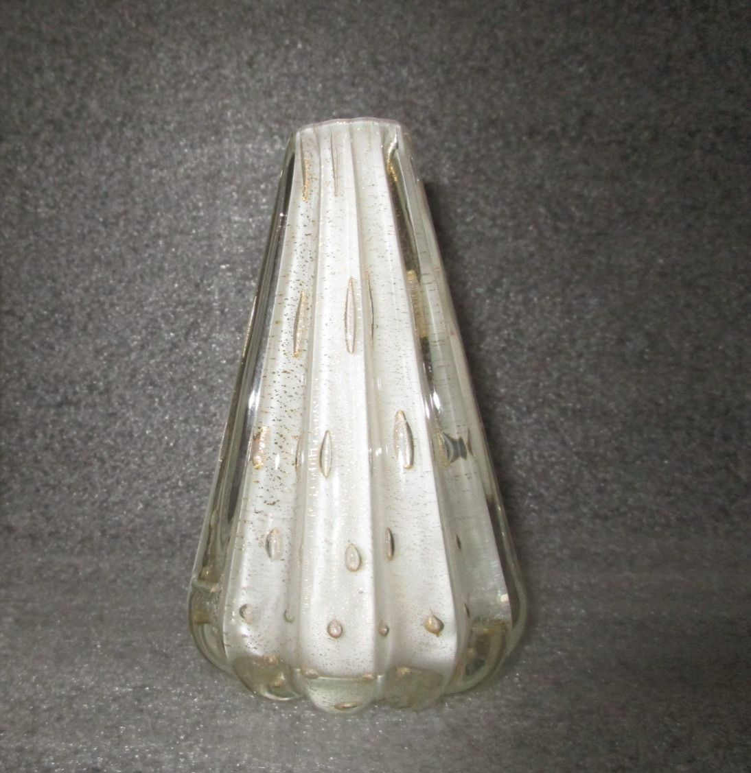 VTG ⚡ MCM MURANO Italy Barbini White Gold Bullicante Barovier Glass Lamp Part