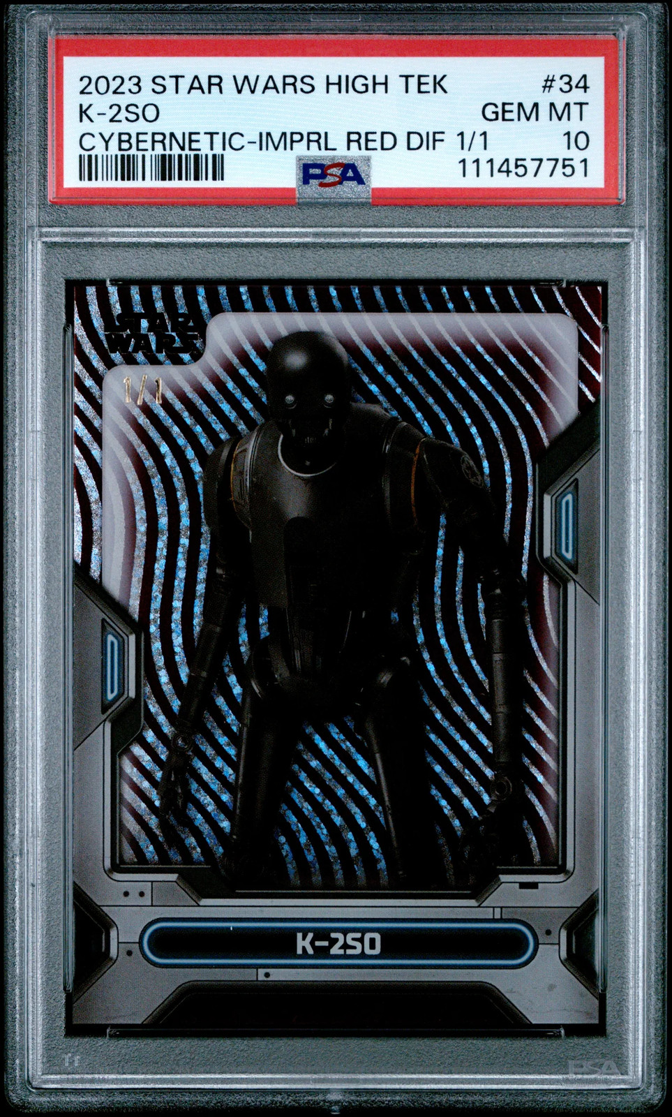 2023 Topps Star Wars High Tek K-2so 1/1 #34 PSA 10