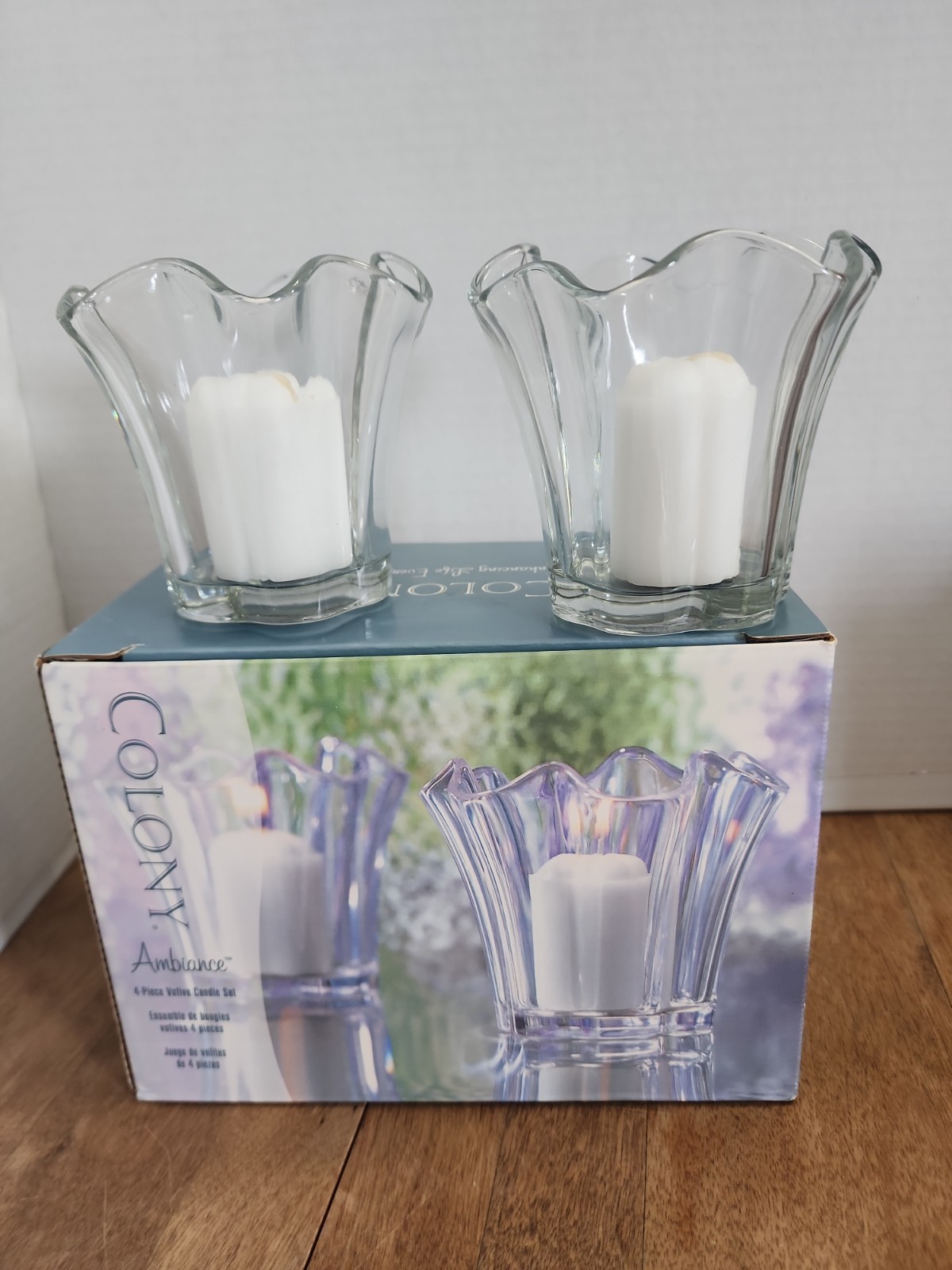 Indiana Glass Colony Ambiance 4 Pc Votive Candle Set Clear Glass Candleholders Indiana Glass Colony Ambiance 4 Pc Votive Candle Set Clear Glass Candleholders