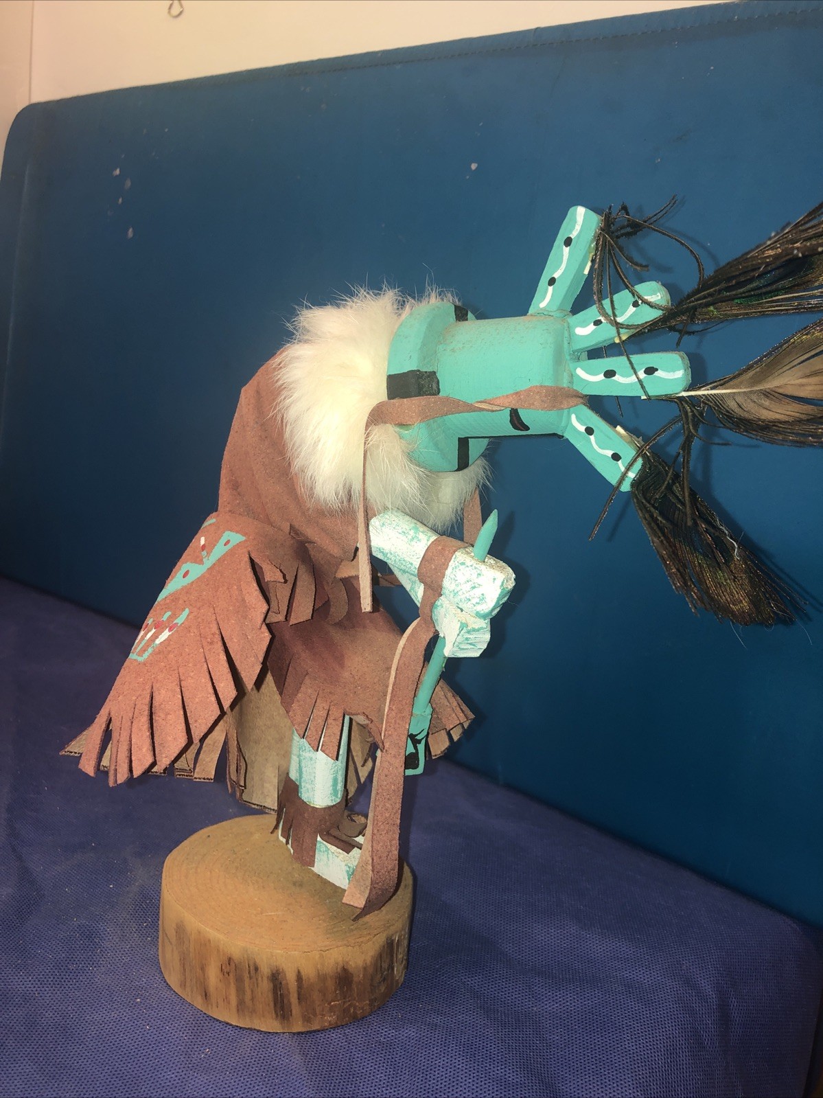 VINTAGE NAVAJO KACHINA DOLL 11” KOKOKOPELLI DANCER By B. Begay