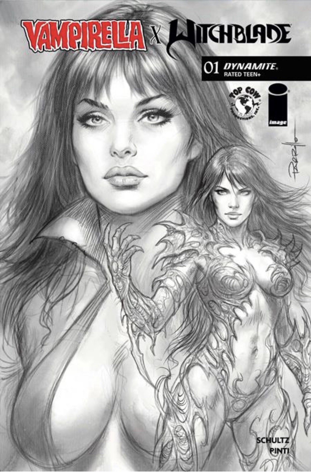 🔥 VAMPIRELLA WITCHBLADE #1 CVR J 1:10 LUCIO PARRILLO LINE ART RATIO VARIANT