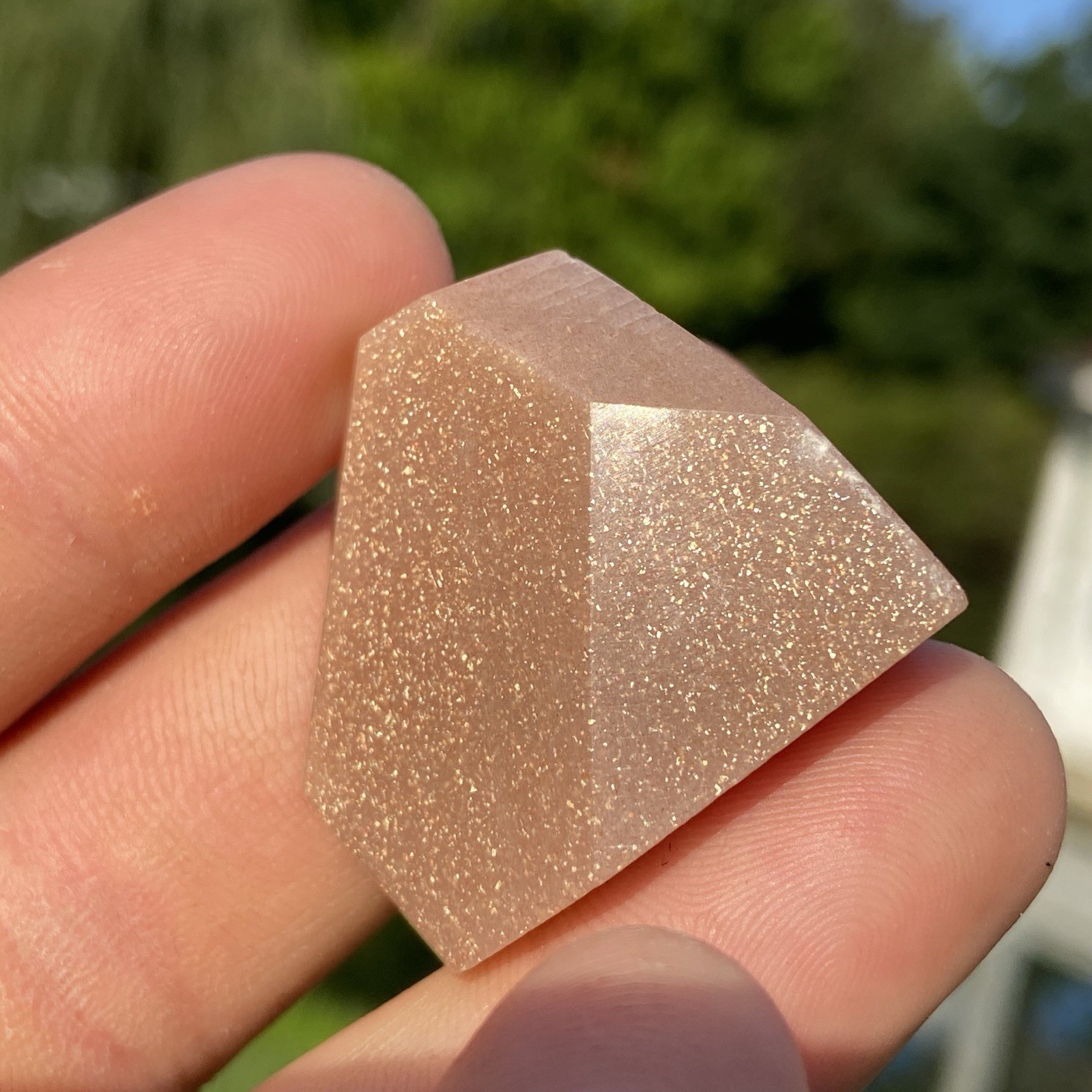 Pretty Golden Glitter Sunstone Polished Freeform Specimen