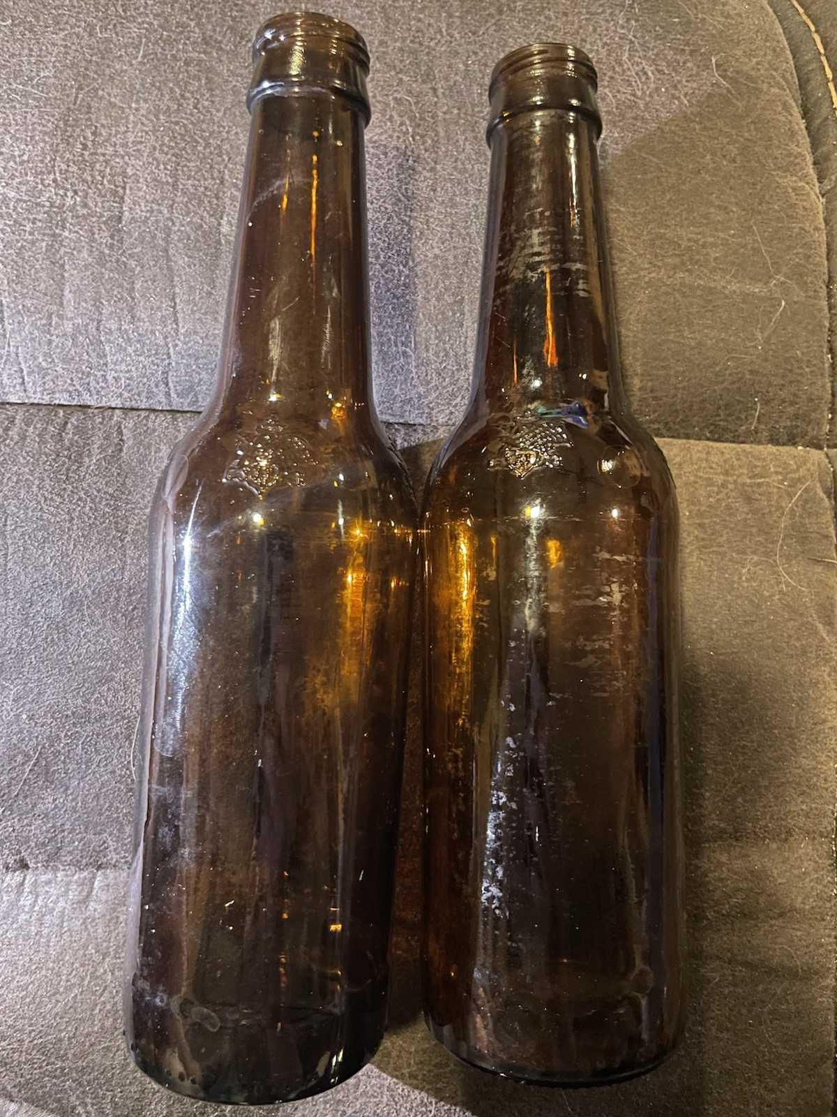 Two Anheuser Bottles Seemingly From 1970s Embossed With A Eagle Design