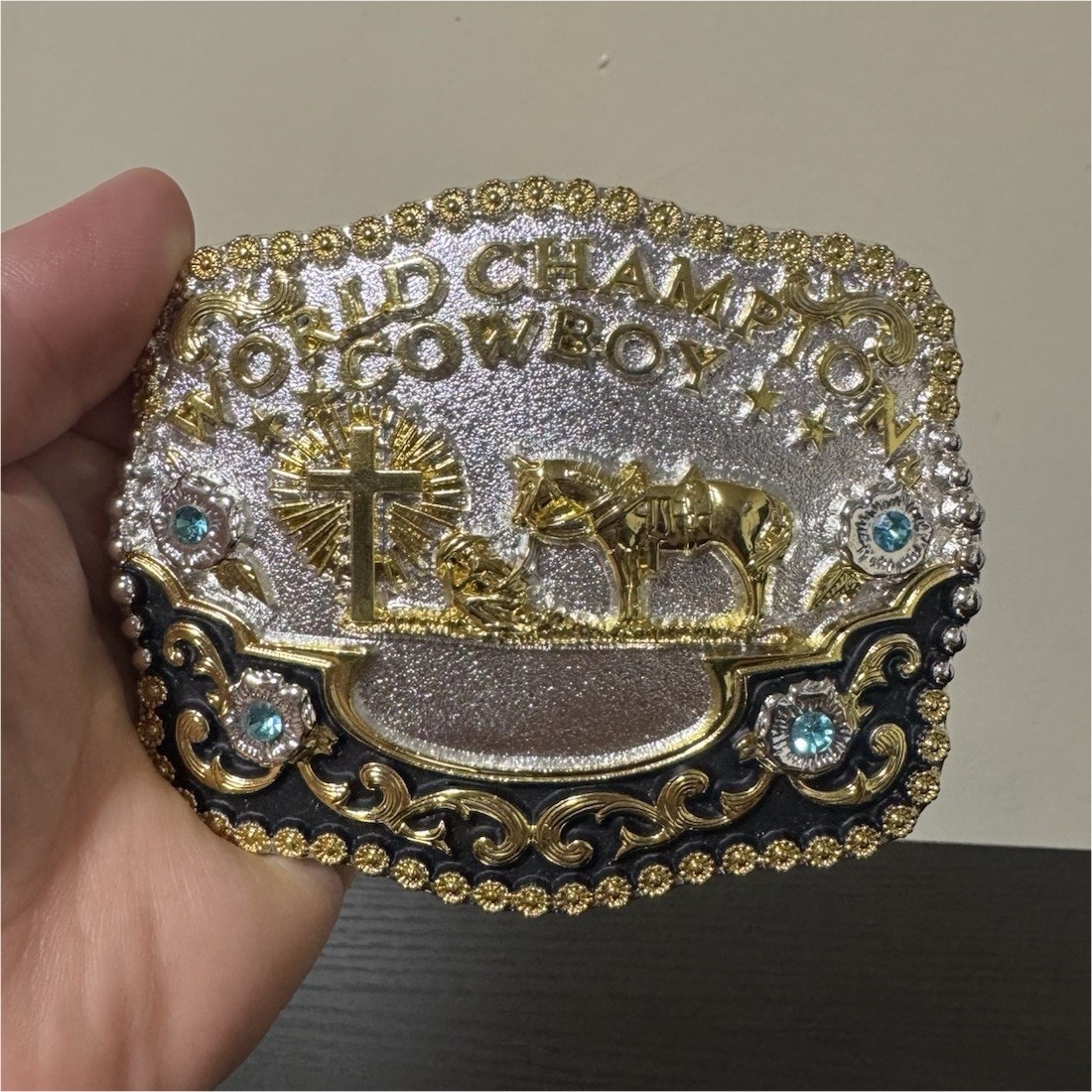 Praying Cowboy Horse Cross Faith Animal Rodeo Western Fashion Belt Buckle
