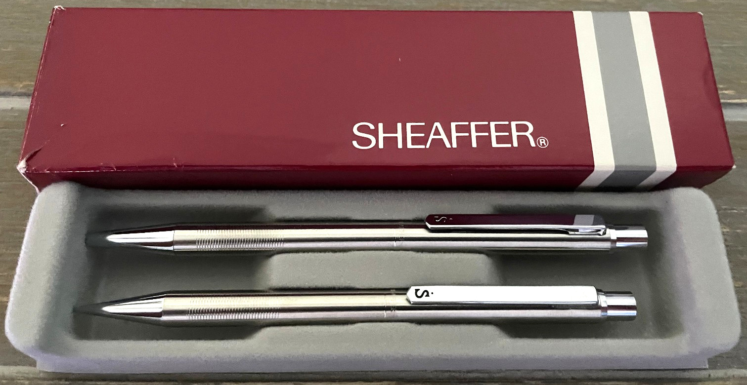 Rare Vintage Sheaffer Pen & Pencil Set Chrome 703-2155 NOS