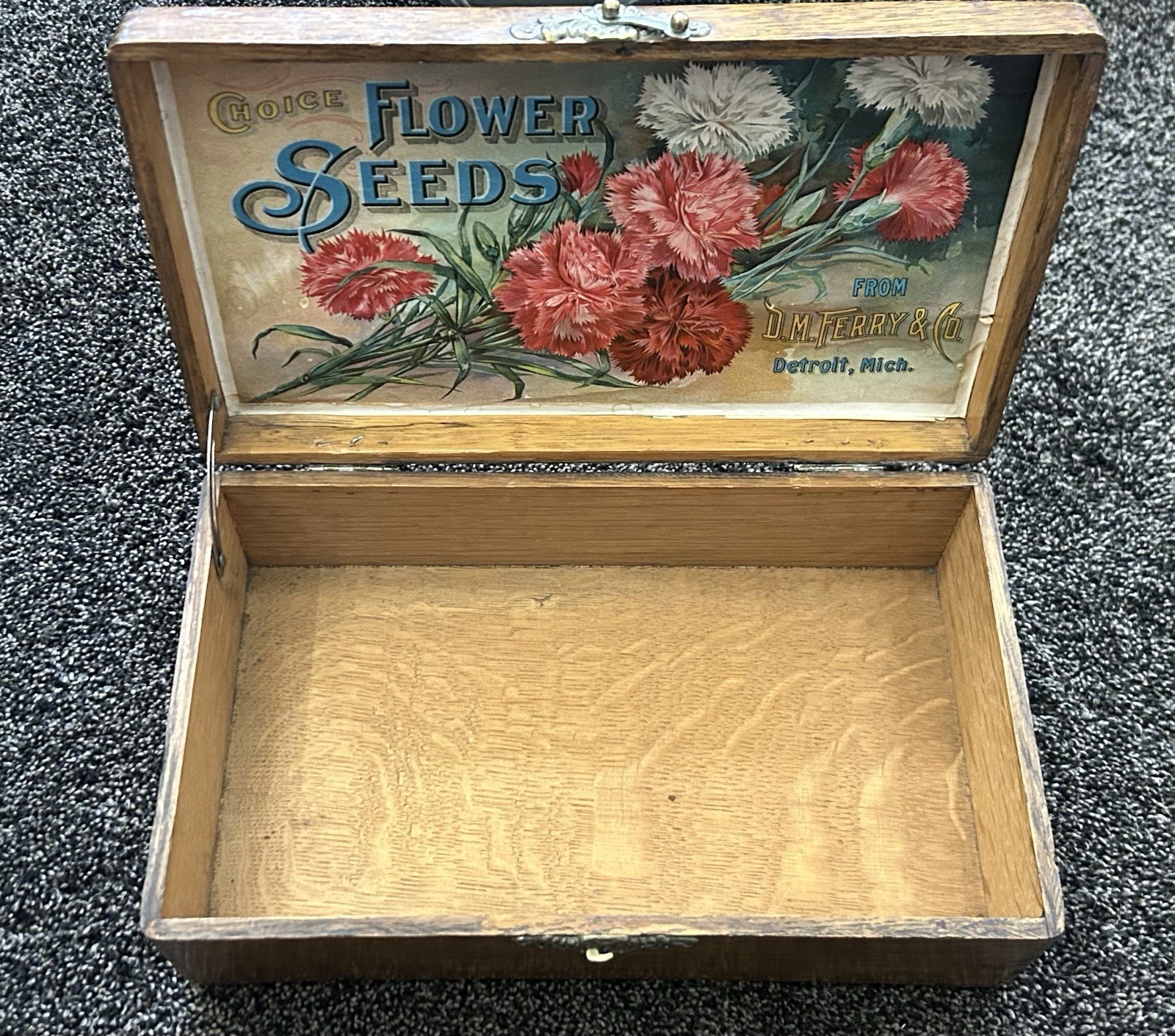 Vintage Choice FLOWER SEEDS, Old Vintage SEED BOX, D.M Ferry, Detroit EX