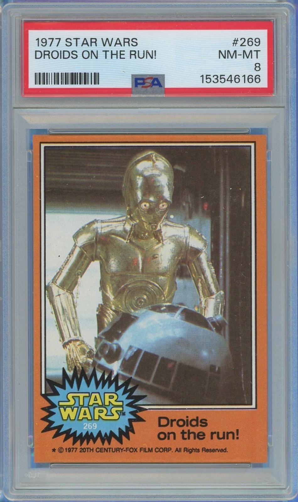 1977 Topps Star Wars #269 - Droids on the Run - PSA 8 - LOW POP
