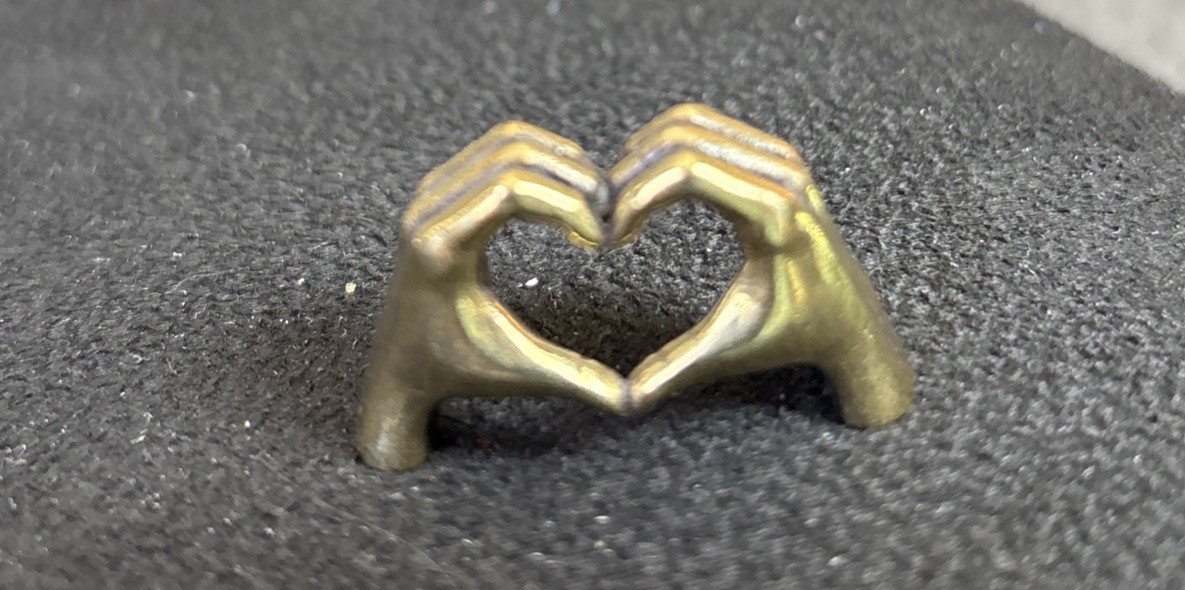 Heart Shape Hands Figurine: Solid Brass, Love Gesture, Antique Finish, Modern
