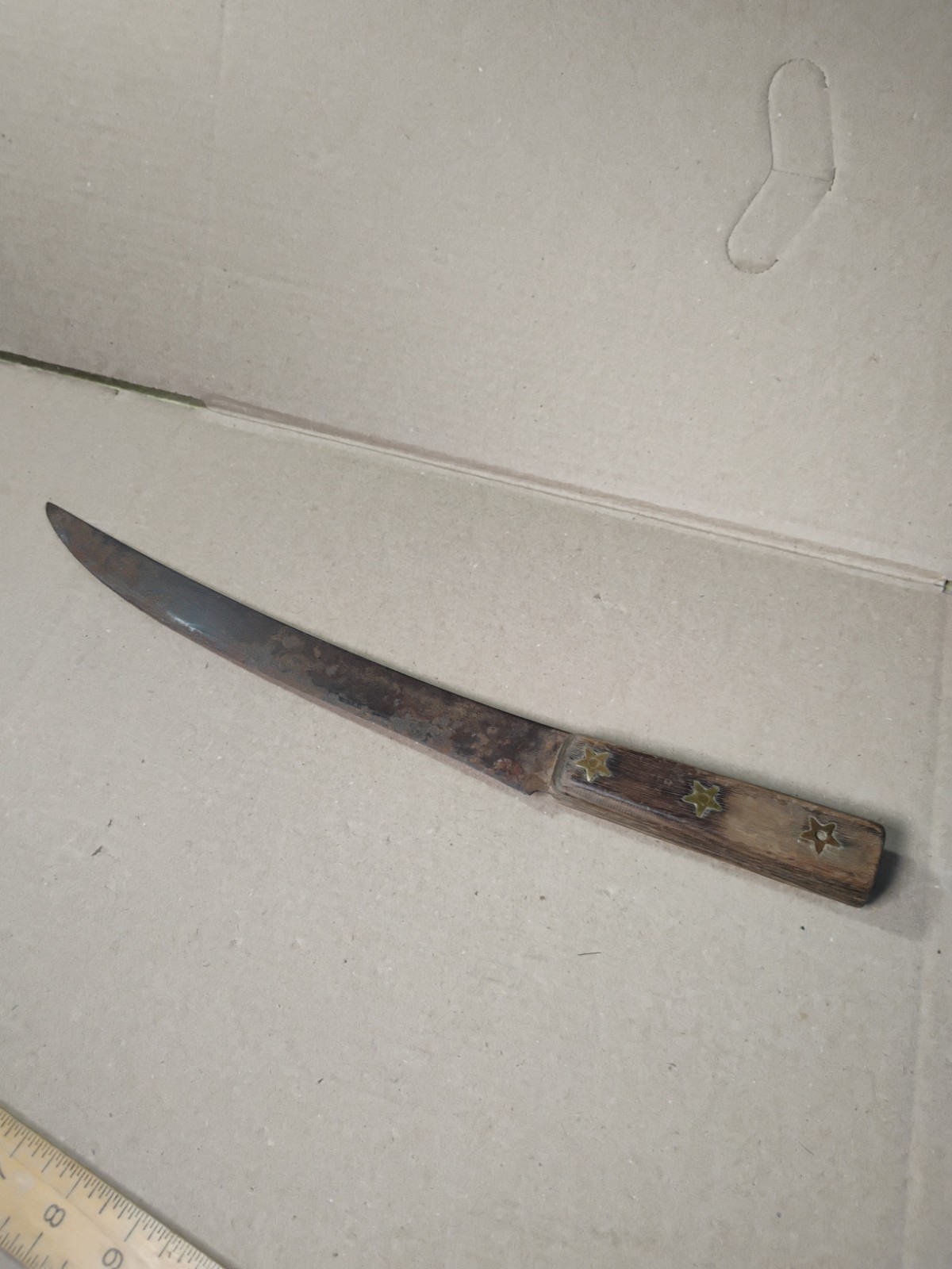 Antique Foster Bros Butcker Knife w/ Star Rivet Handle