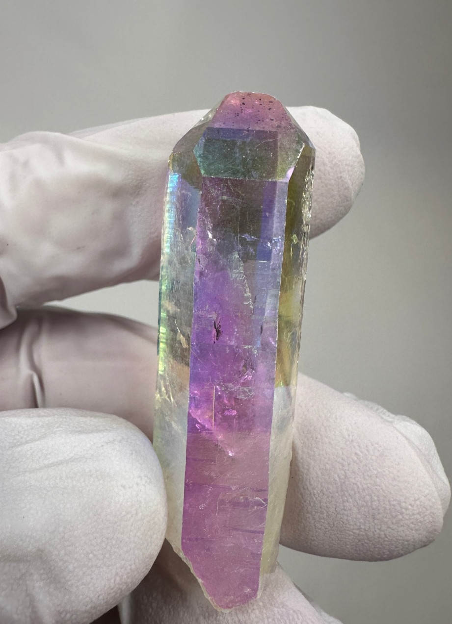 Beautiful Clear Angel / Opal Aura Arkansas Quartz Crystal Point