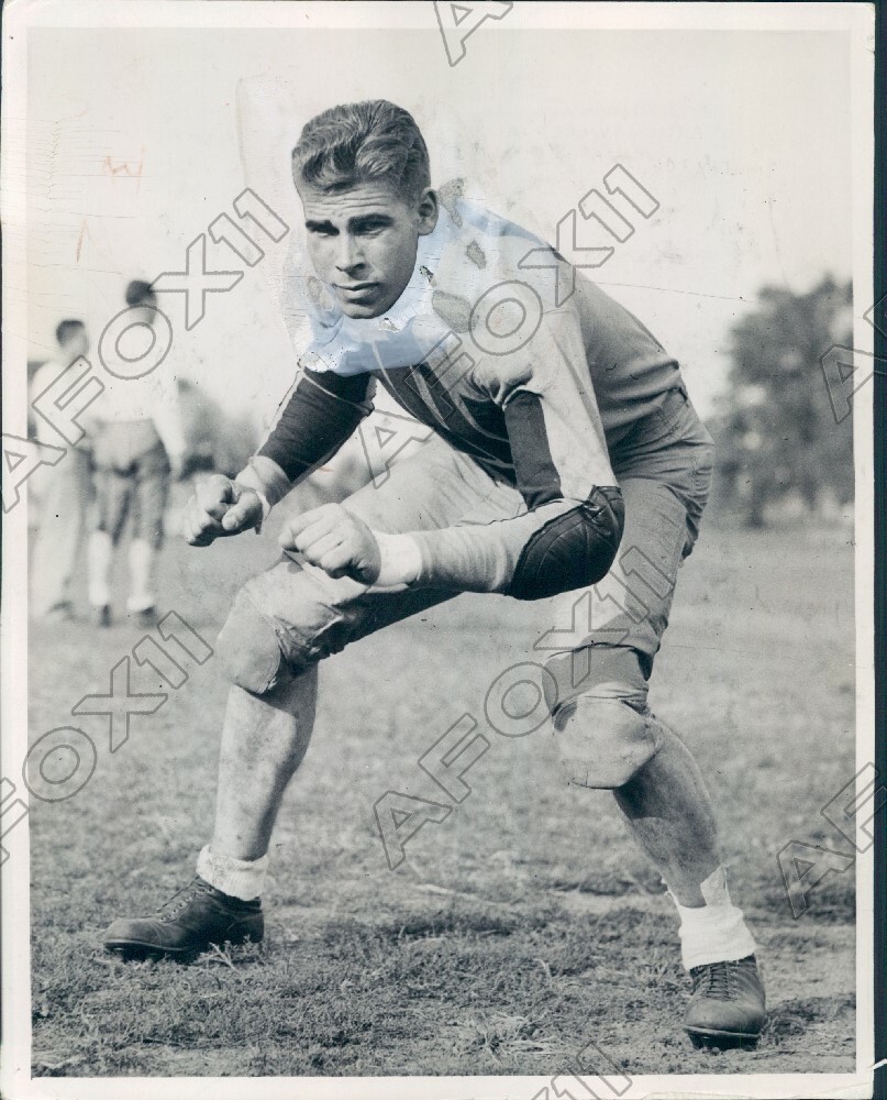 1935 Baldwin Wallace College Football Tackle Oliver Davidson Press Photo