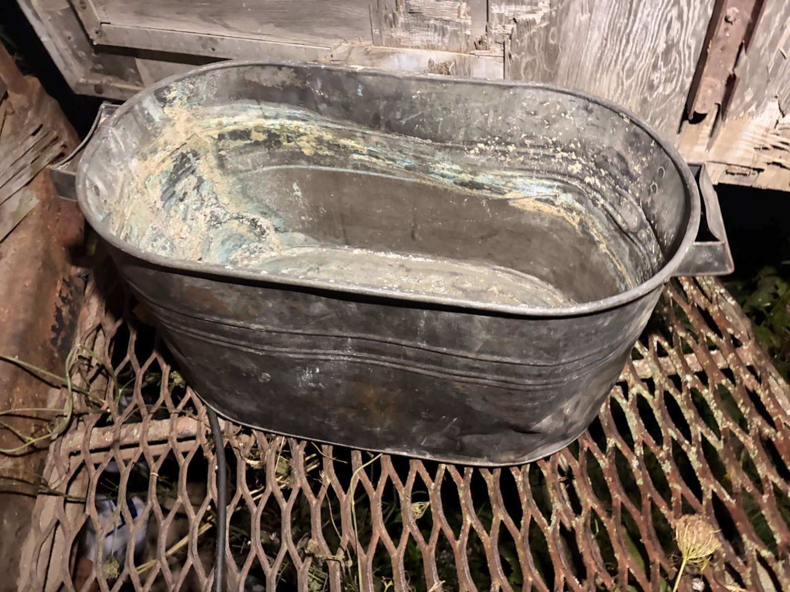 Antique Vintage Wood Handle Copper Boiler Wash Tub Lid Large Original Patina 