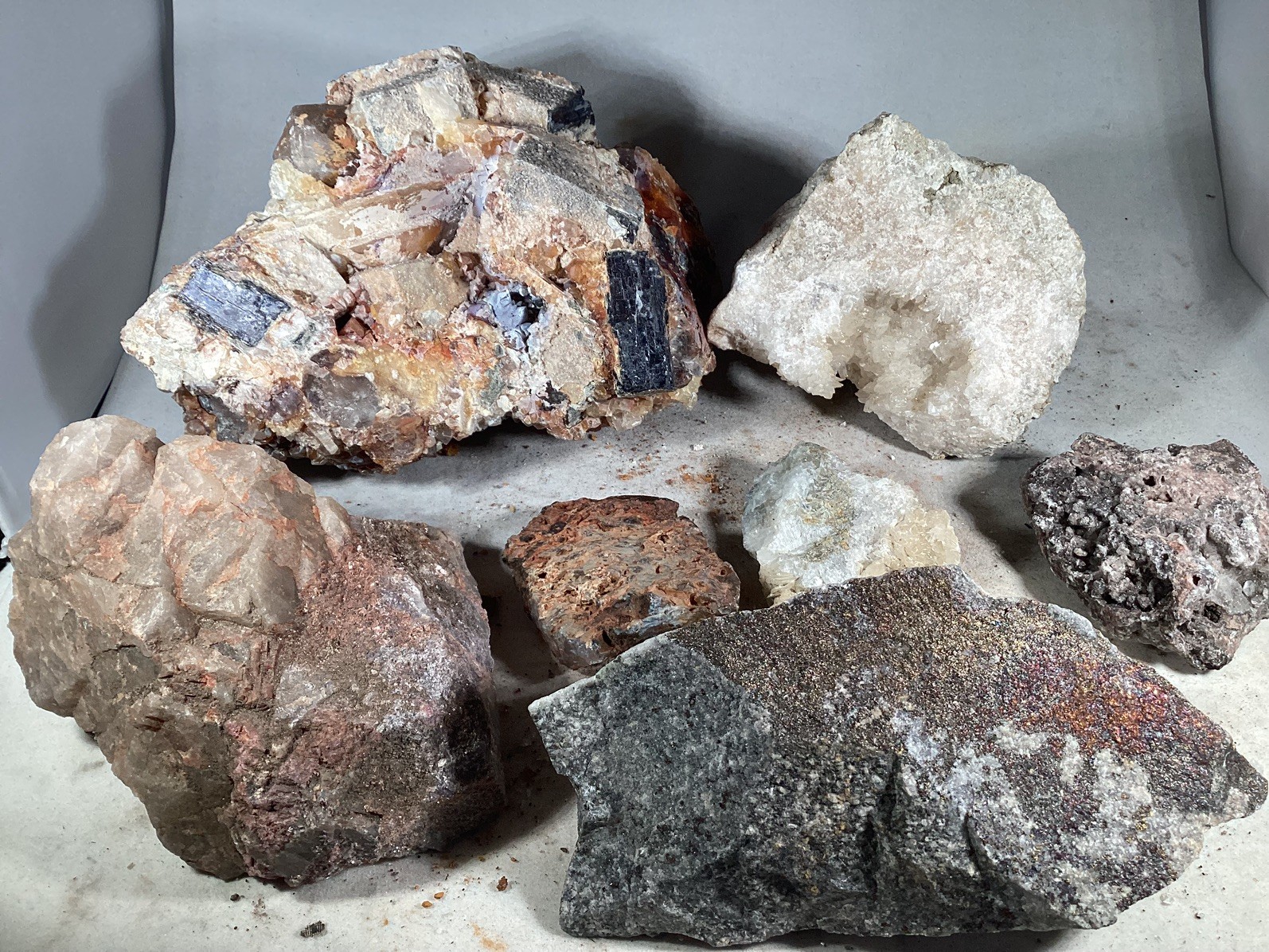 15 lb Lot Of Minerals Rocks From 50s Estate HUGE crystal cluster on matrix 