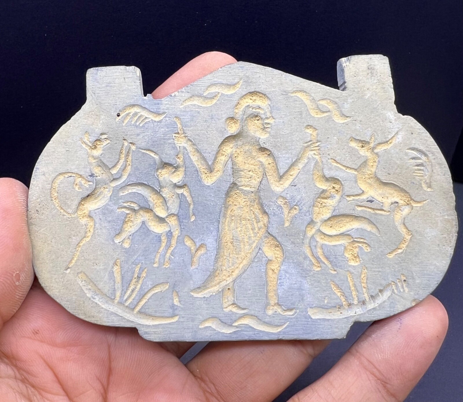 Near Eastern Rare Old Historical Story Scenic Engrave Intaglio Amulet Near Eastern Rare Old Historical Story Scenic Engrave Intaglio Amulet