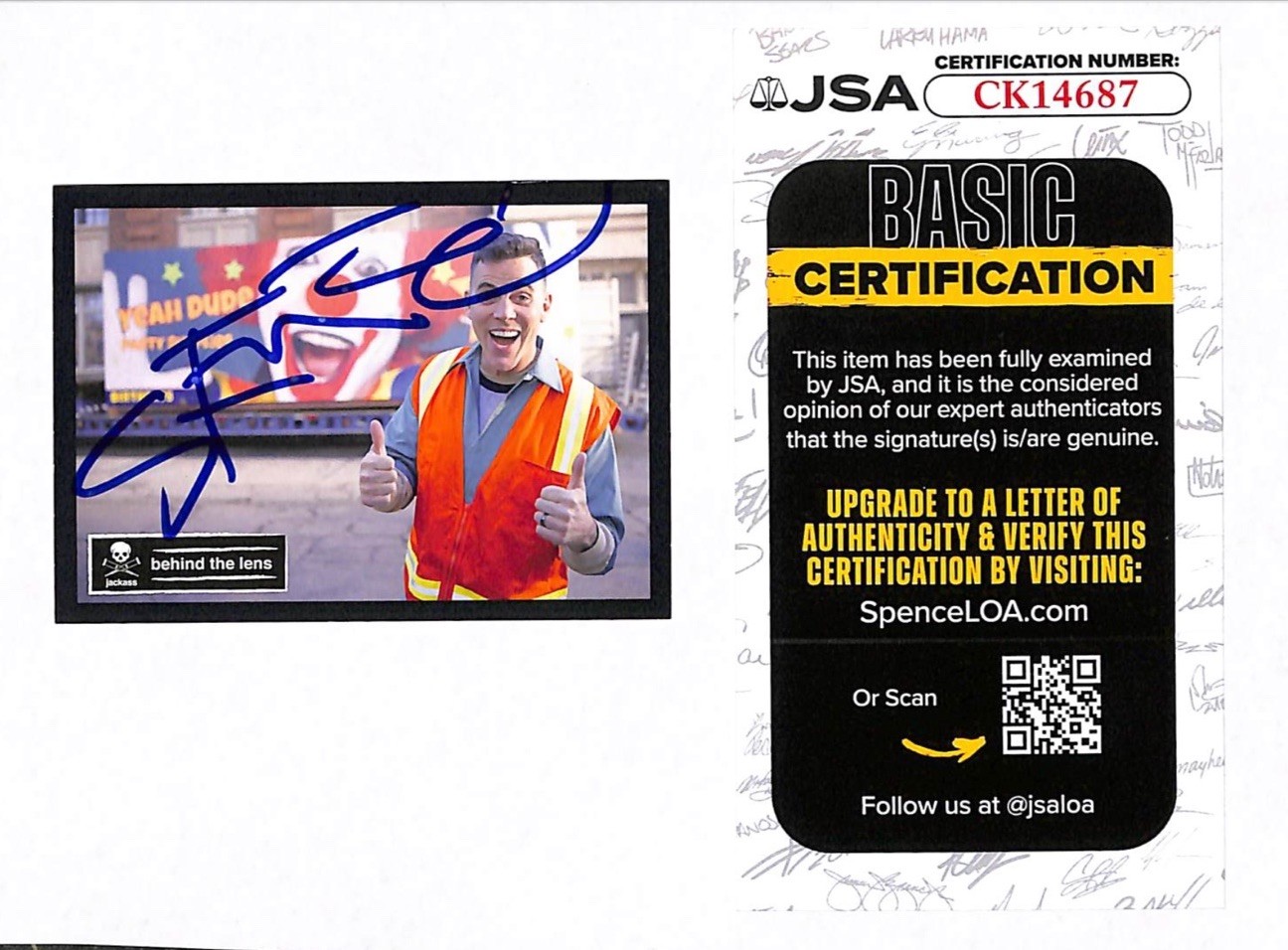 Steve-o Signed Auto Autograph 2022 Zerocool Jacket BTL-24 Card - JSA COA