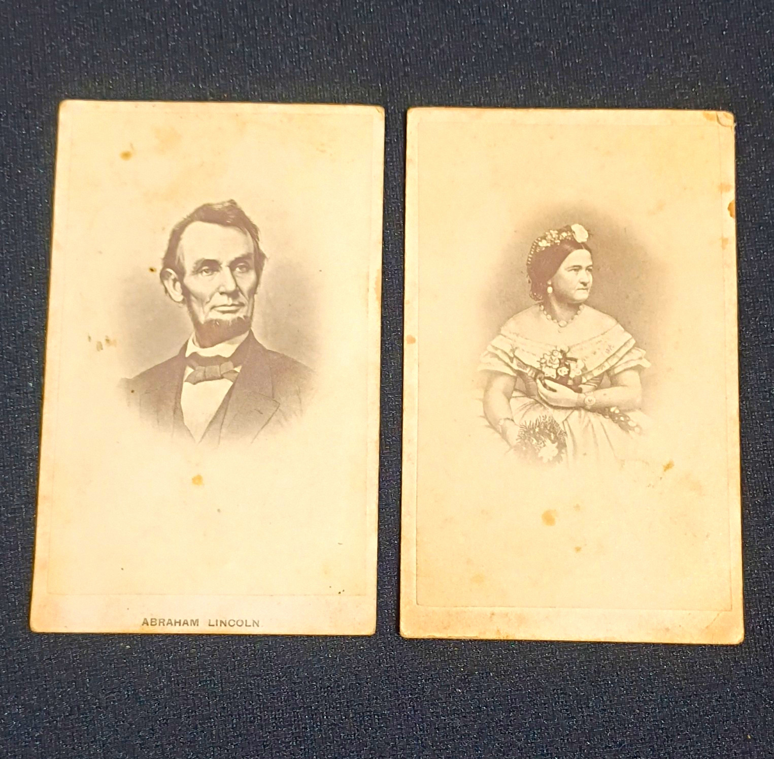 CDV Photos Abraham Lincoln & Mary Lincoln Civil War Era 1860 \'s by F.P. Whiting