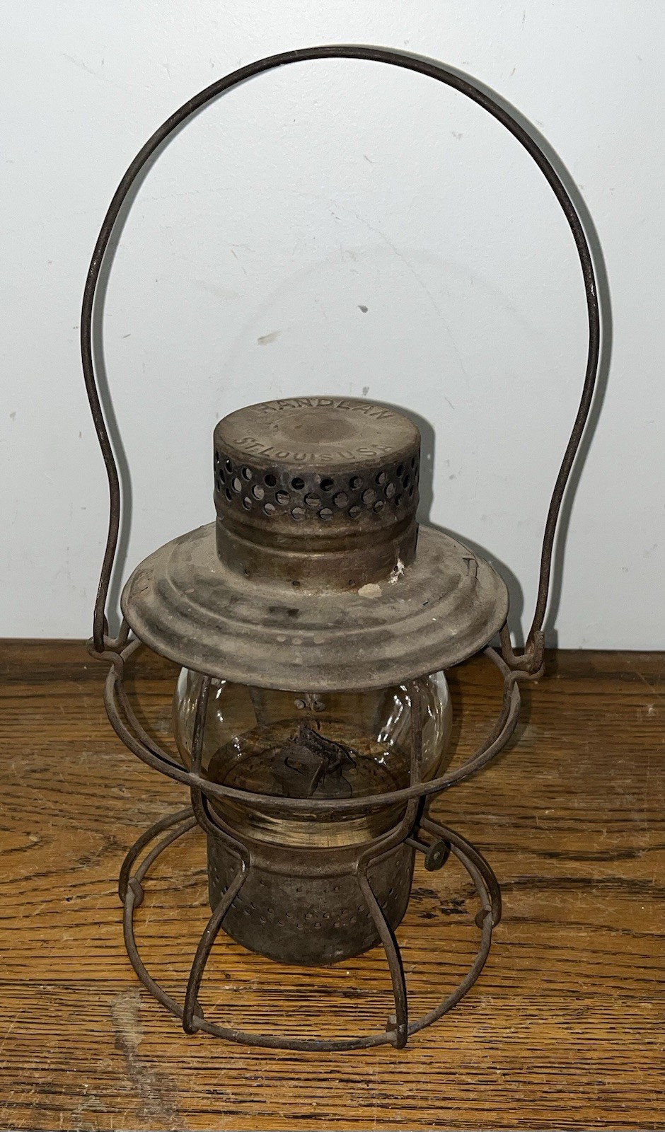 Antique Handlan Railroad Lantern St. Louis, Missouri Embossed Antique Handlan Railroad Lantern St. Louis, Missouri Embossed
