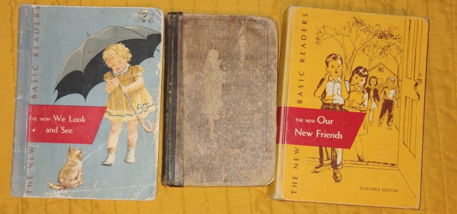 3 Vintage Elementary Readers/English Grammar Books.