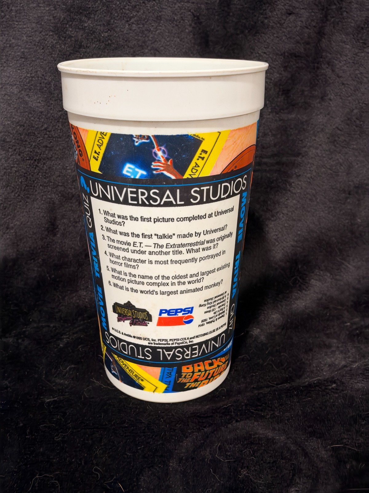 Vintage 1995 Universal Studios Pepsi Cup E.T. Jaws Back to the Future King Kong