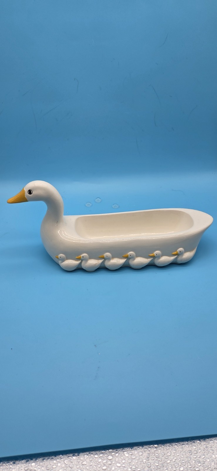 Vintage Fitz & Floyd Mother Duck and Ducklings Ceramic Cracker Snack Dish 13\