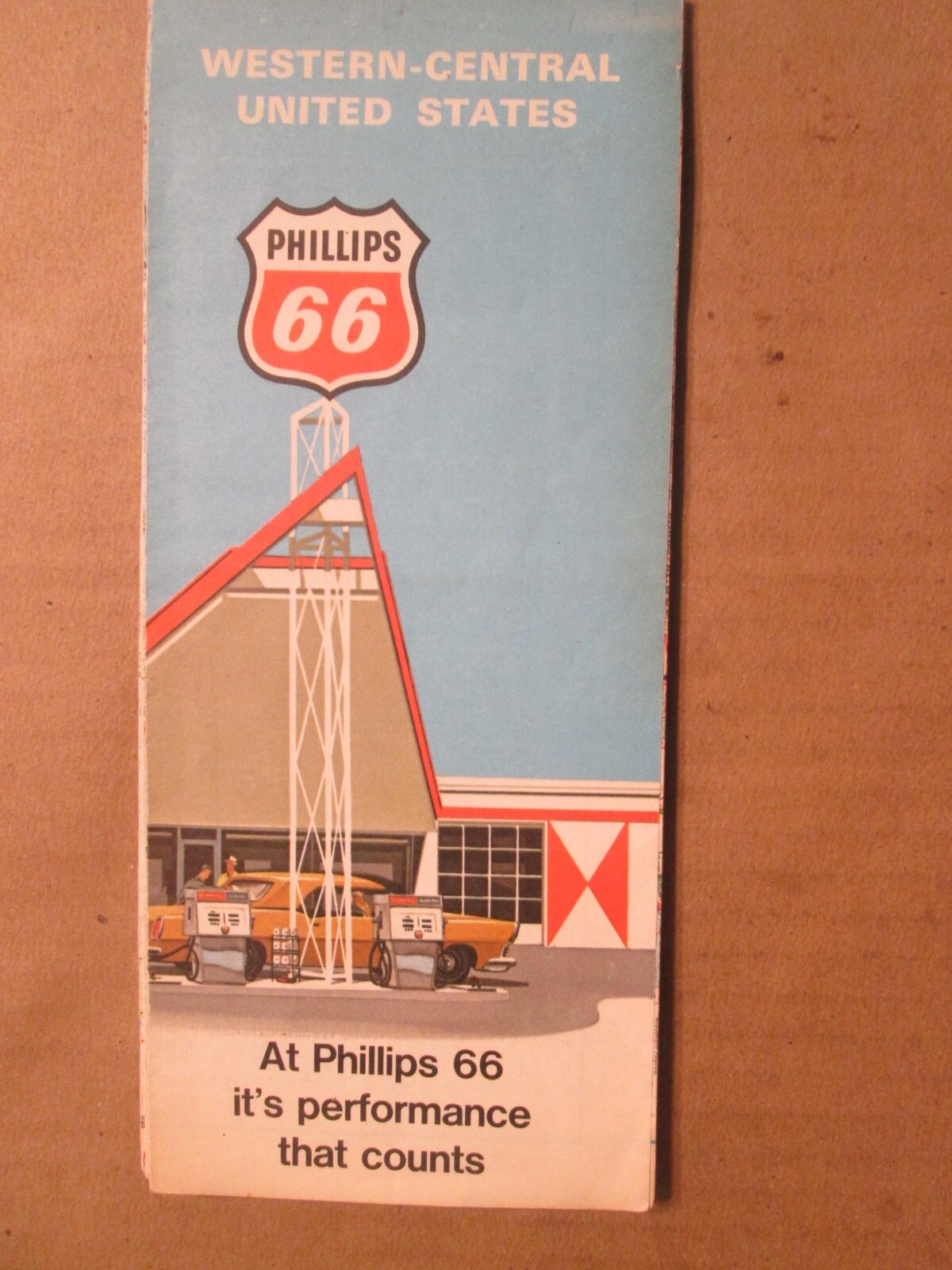 Phillips 66 Highway Road Map of Western Central United States  1971