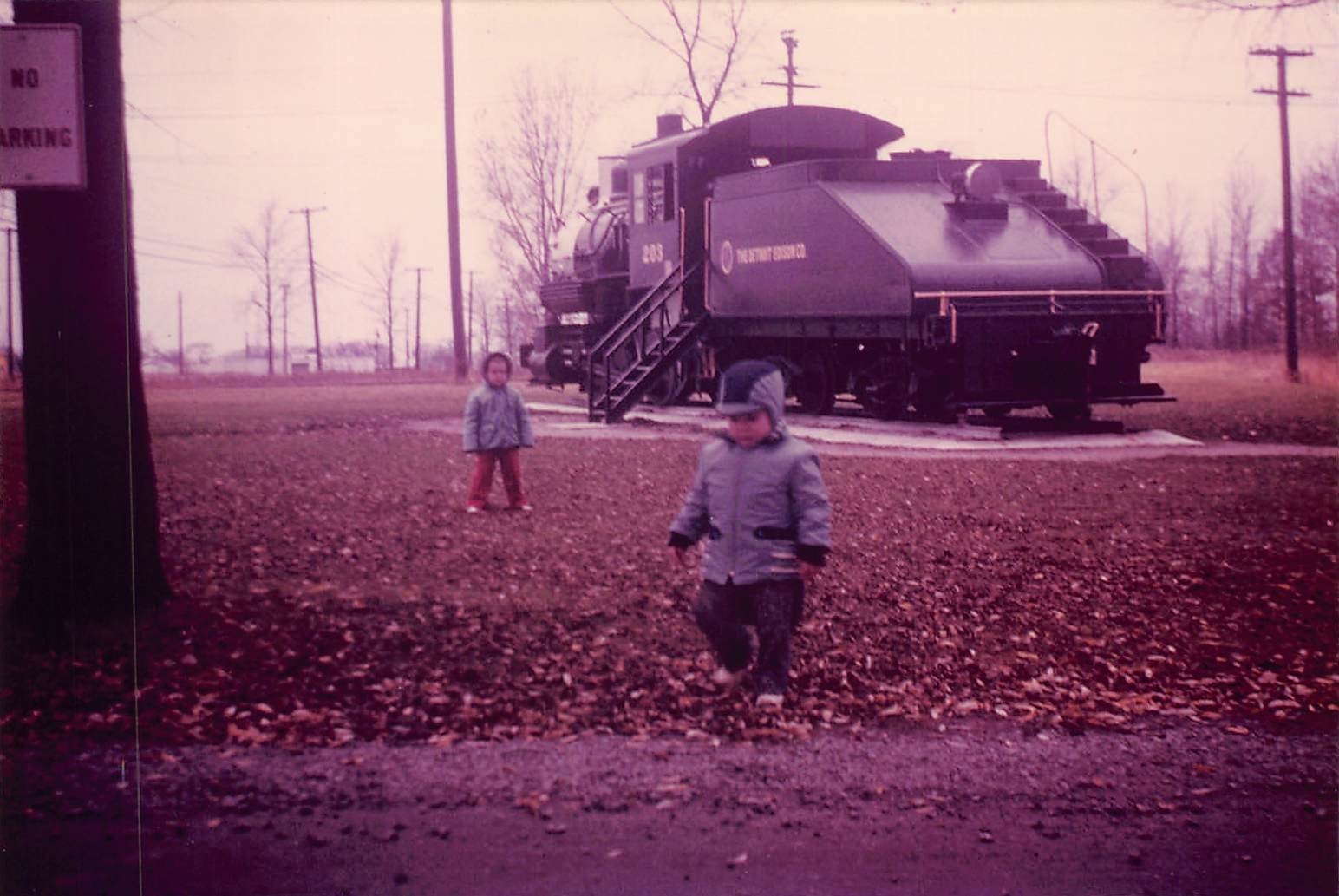 1958 Detroit Edison Steam Locomotive 1950s Photo Port Huron Michigan Train 203