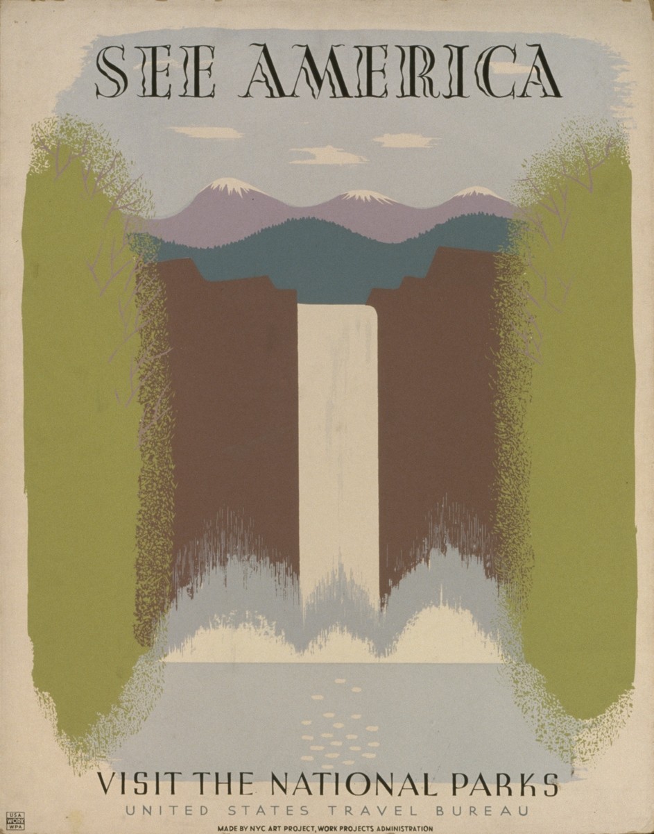 Vintage See America National Park Travel Art Poster Print
