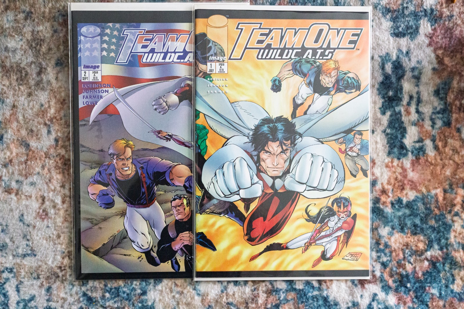 Team One: WildC.A.T.s #1 and 2 VF and NM Image Comics July 1995 2 part series