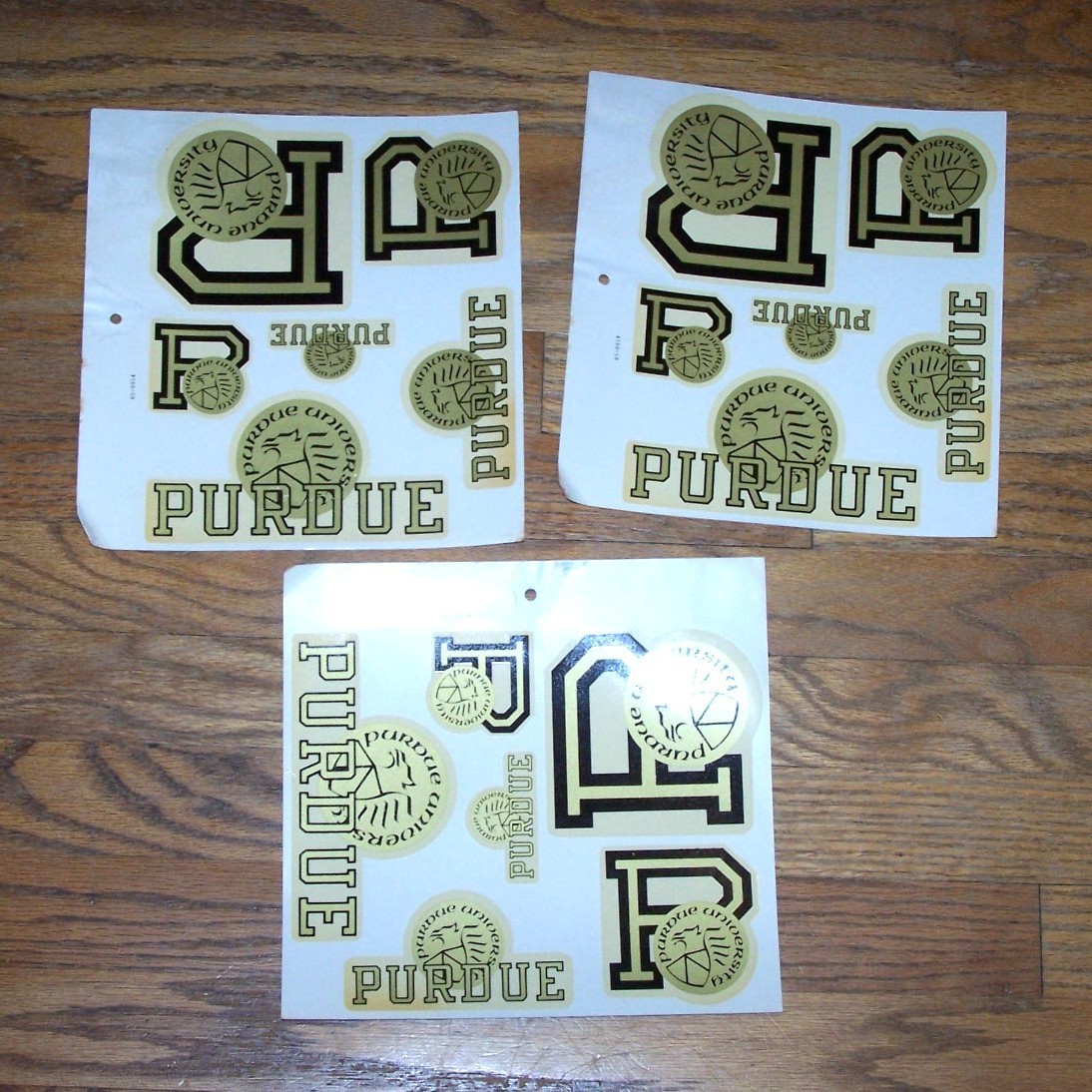 VINTAGE lot 3 Purdue University large school seal Angelus decal sticker pages