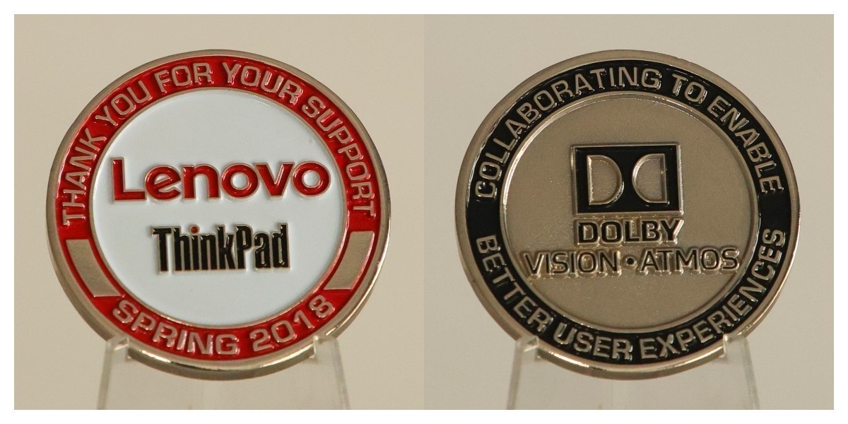 Lenovo ThinkPad Dolby Vision Atmos Spring 2018 Collaboration Challenge Coin  4#H