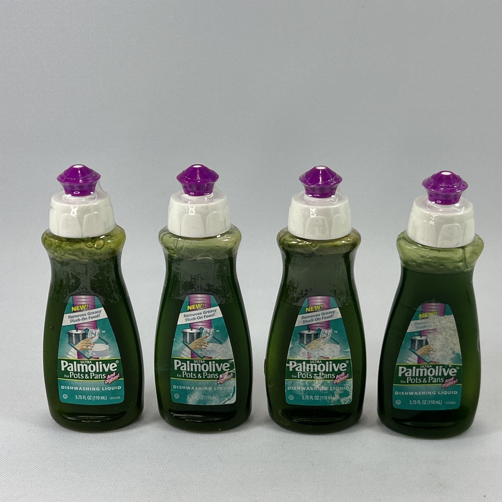 Vintage 1997 Ultra Palmolive Pots & Pans Dish Soap Lot (4) 3.75oz Movie Prop NOS