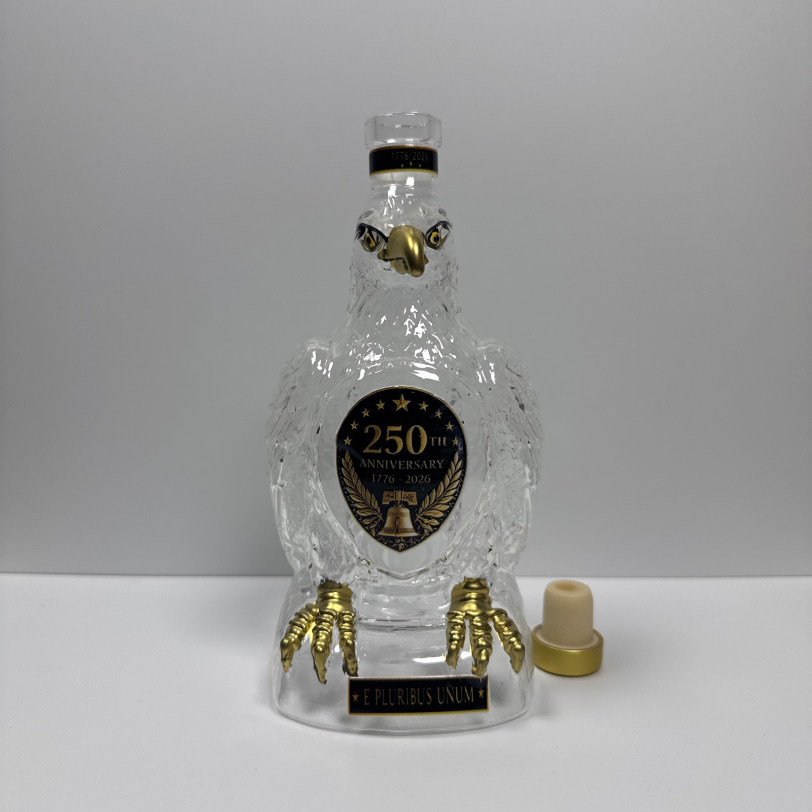 250th Eagle Glass Decanter Hand Blown Liquor Bottle Cap Patriotic Whiskey Spirit 250th Eagle Glass Decanter Hand Blown Liquor Bottle Cap Patriotic Whiskey Spirit