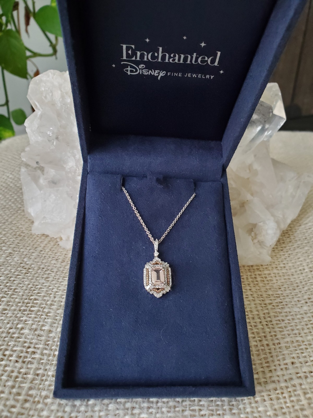 Stunning & rare Enchanted Disney Fine Jewelry Morganite Aurora Pendant - NWOT