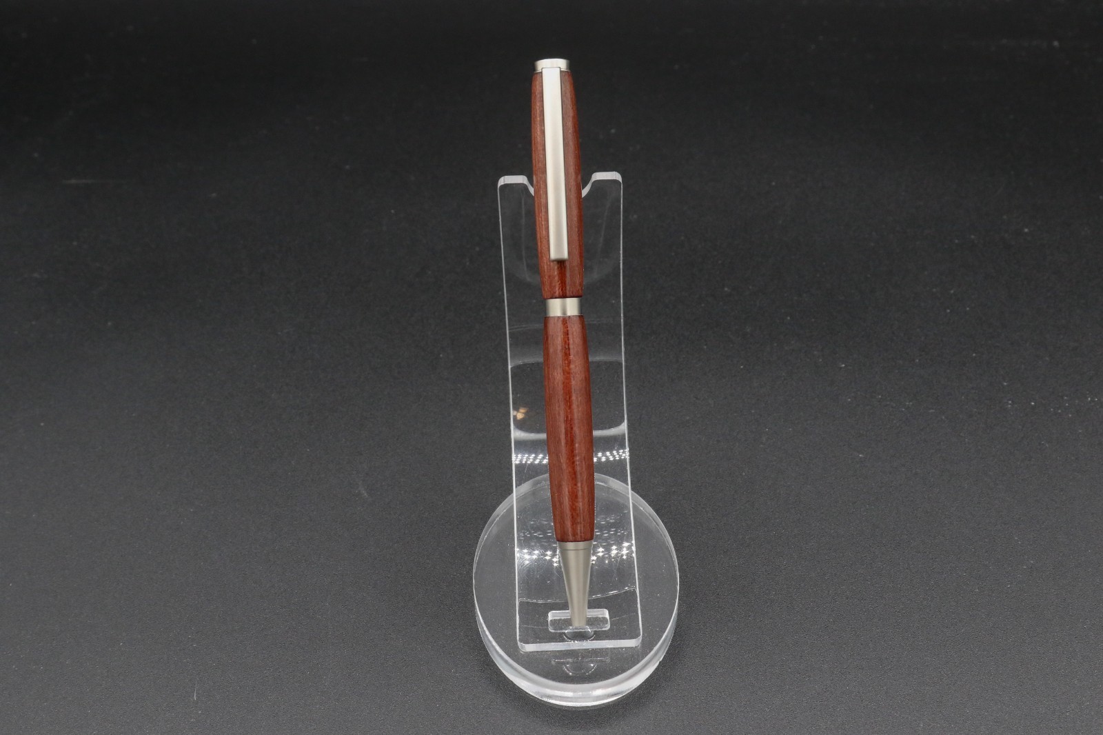 (P54) Handcrafted Slimline pen with Satin trim and Beautiful Walnut infill.