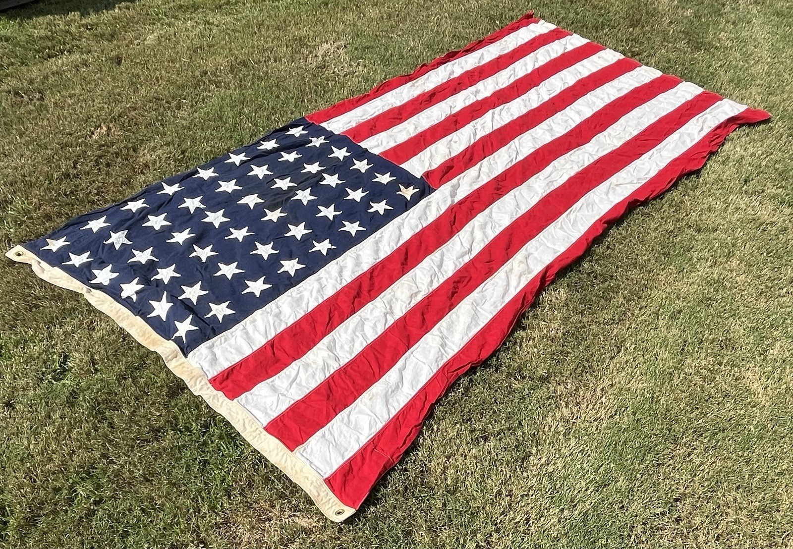 Vintage WWII Era 48 Star American Flag Sewn Stars Cotton 100x50 Large USA Vintage WWII Era 48 Star American Flag Sewn Stars Cotton 100x50 Large USA