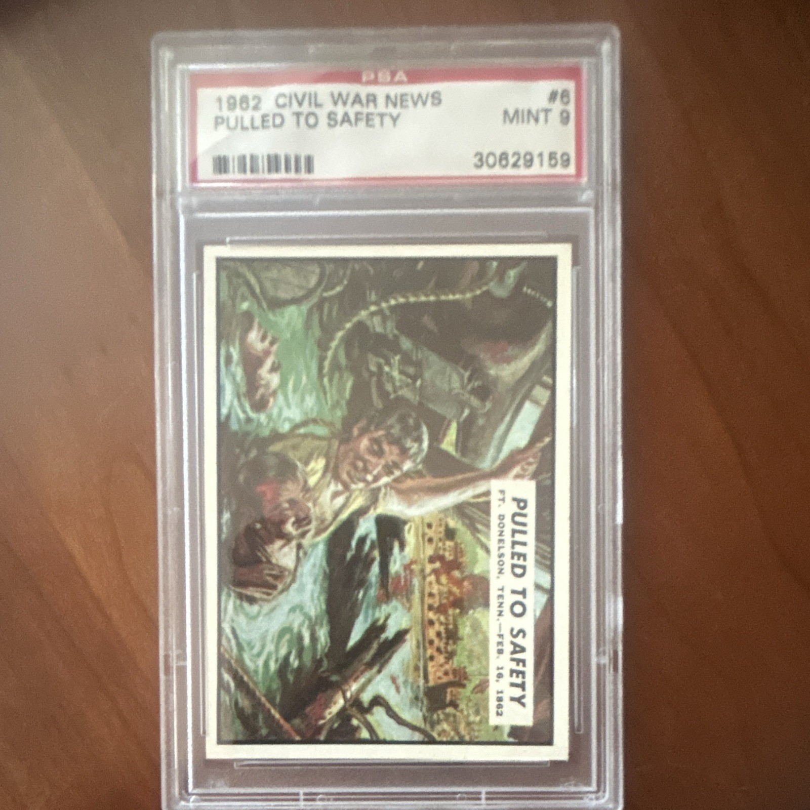 Topps 1962 Civil War News #6 Pulled to Safety PSA 9 Non-Sport Card