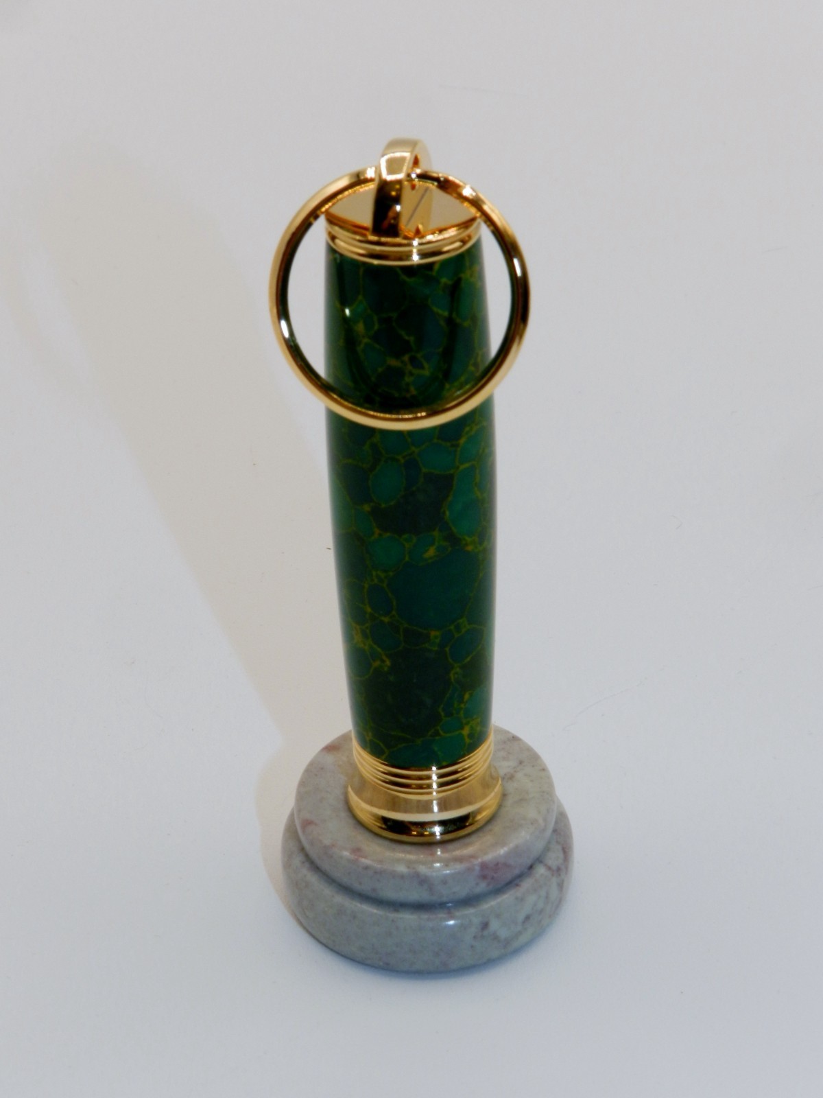Handmade Secret Compartment Key Chain Knife made w/ Arizona Jade TruStone.  #56