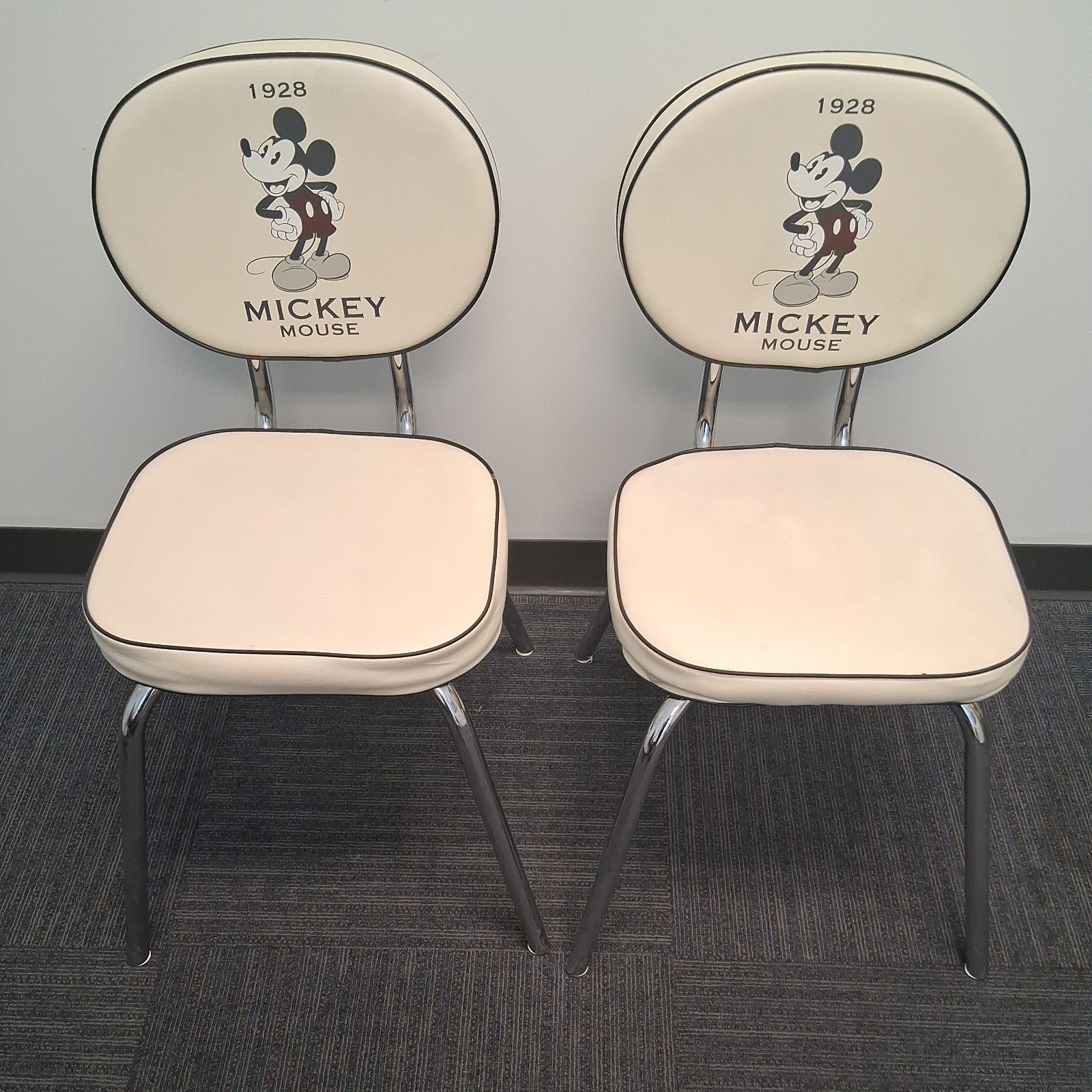 2 VERY RARE Mickey Mouse DISNEY DECOR Retro Chairs Disneyana Collectible VINTAGE