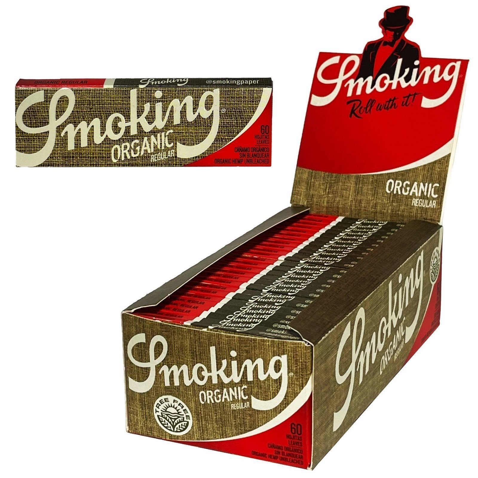 Smoking Brand Organic Cigarette Rolling Papers Regular Single Wide (70mm) -...