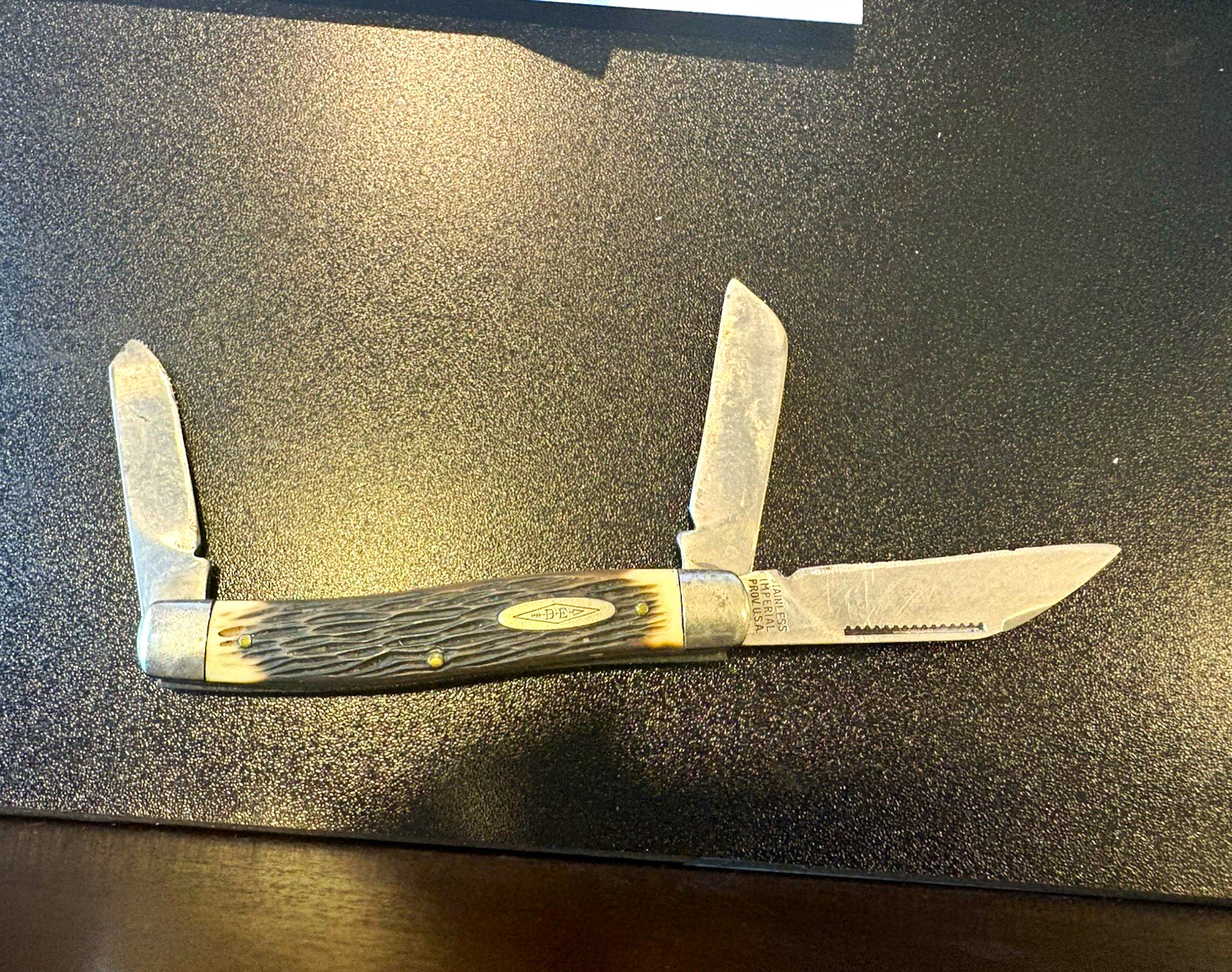 Vintage Imperial Prov USA 3 Blade Stockman Pocket Knife Jigged Handle Stainless Vintage Imperial Prov USA 3 Blade Stockman Pocket Knife Jigged Handle Stainless