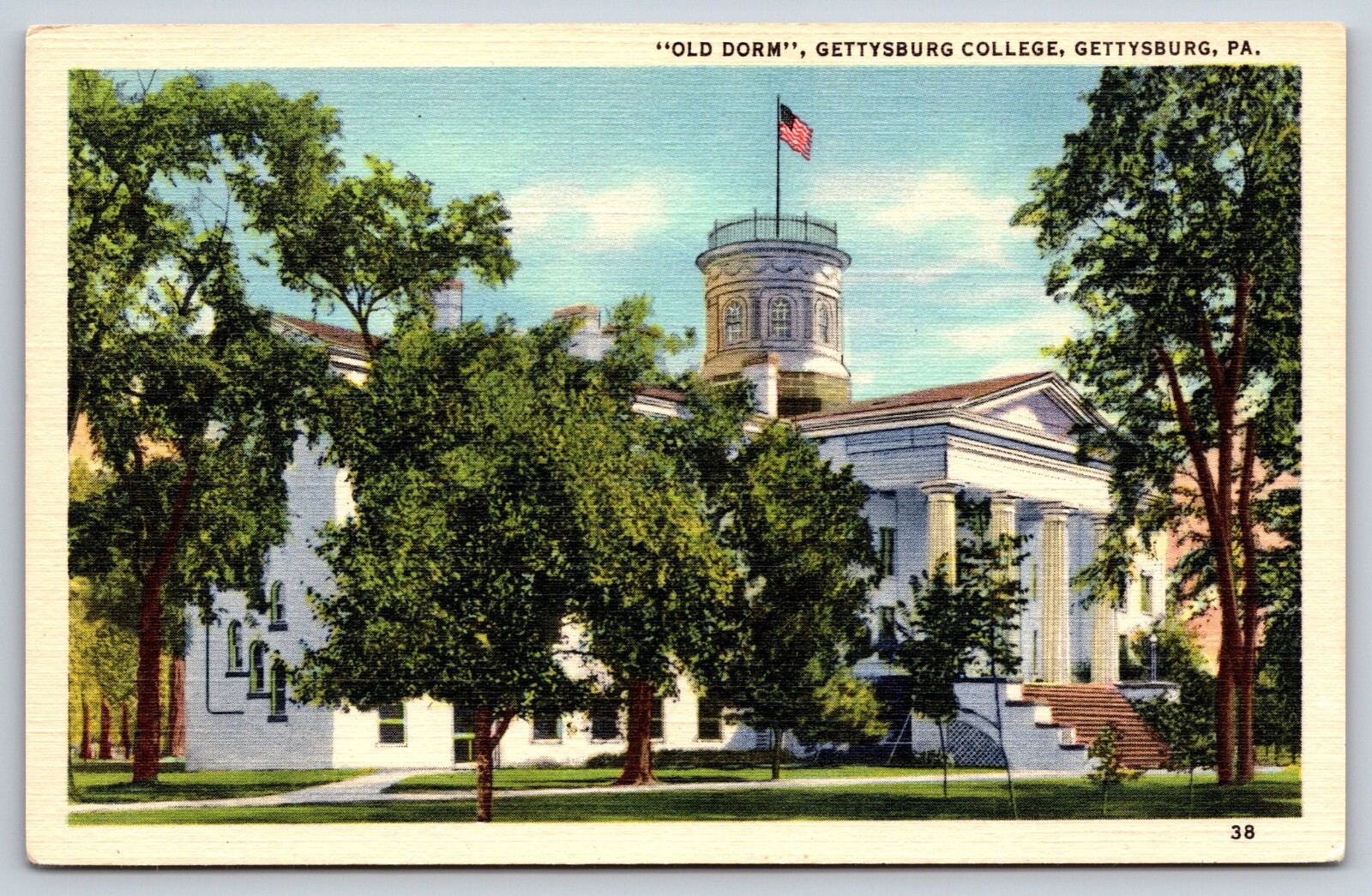 Old Dorm Gettysburg College Pennsylvania Vintage Postcard