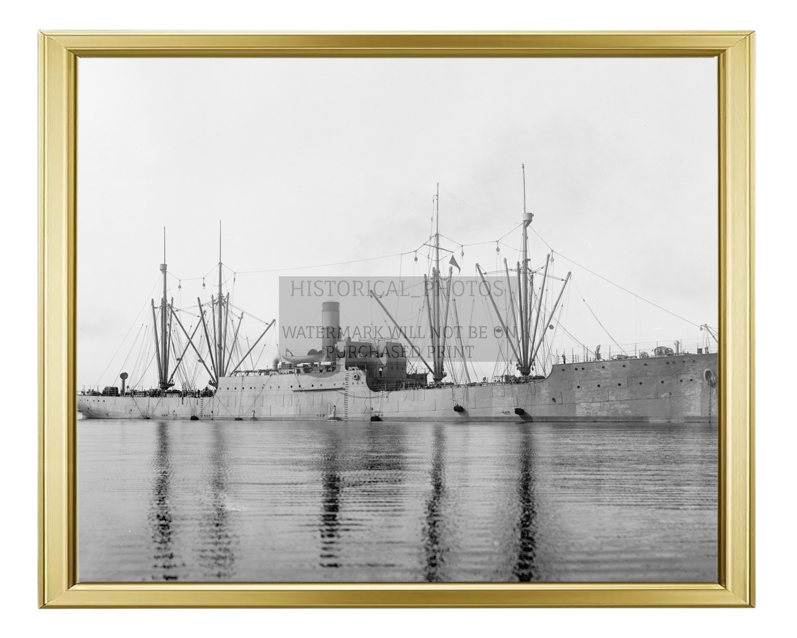 USS VESTAL AC-1 COLLIER USS NAVY SHIP 1909-1912 US NAVY 8X10 GOLD FRAMED PHOTO