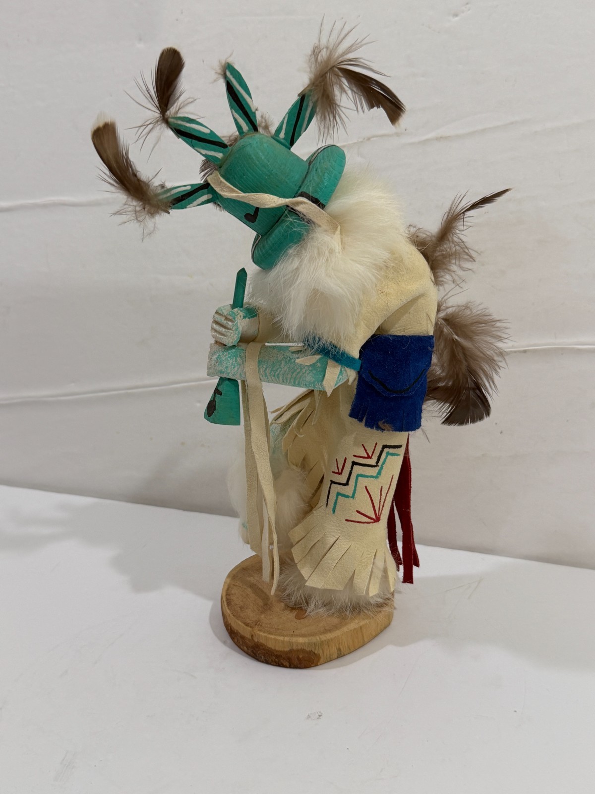 Kokopelli Handmade Cloth Art Doll Southwest Folk Art Signed Native Style Figure