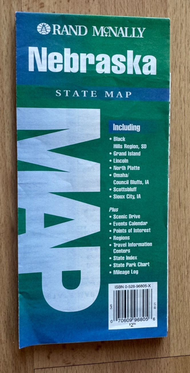 1998 ~ Rand McNally ~ Nebraska ~ State Map 1998 ~ Rand McNally ~ Nebraska ~ State Map
