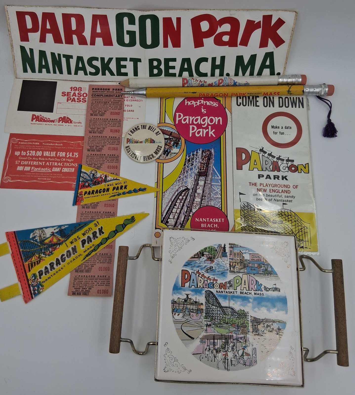 80s Paragon Park Ephemera & More Nantasket Beach Hull MA Trivot Brochures Ticket