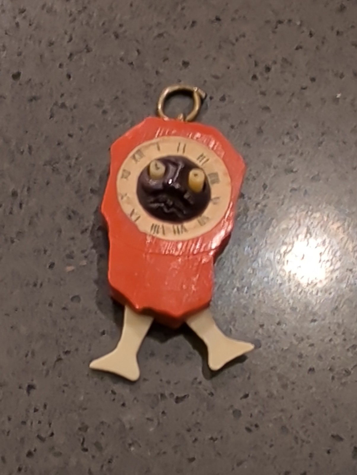 VINTAGE Celluloid Japanese Kobe CLOCK Charm Stick~Pop Out Eyes RARE W81