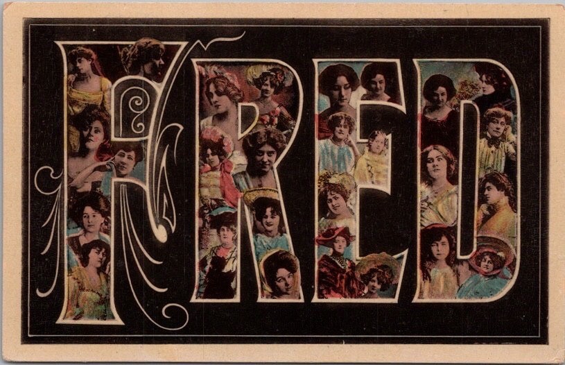 1910s Large Letter Name Greetings Embossed Postcard \