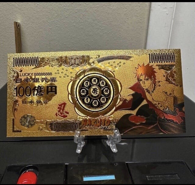 Gold Foil Plated Yahiko / Pain Naruto Banknote Anime Collectible