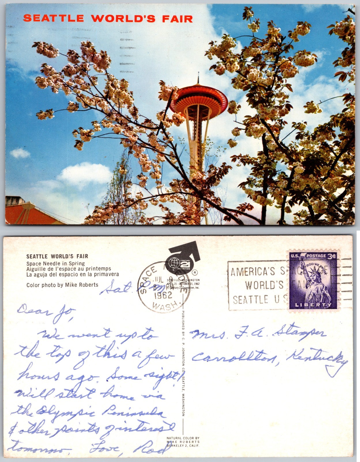 Seattle Worlds Fair Space Needle Postcard