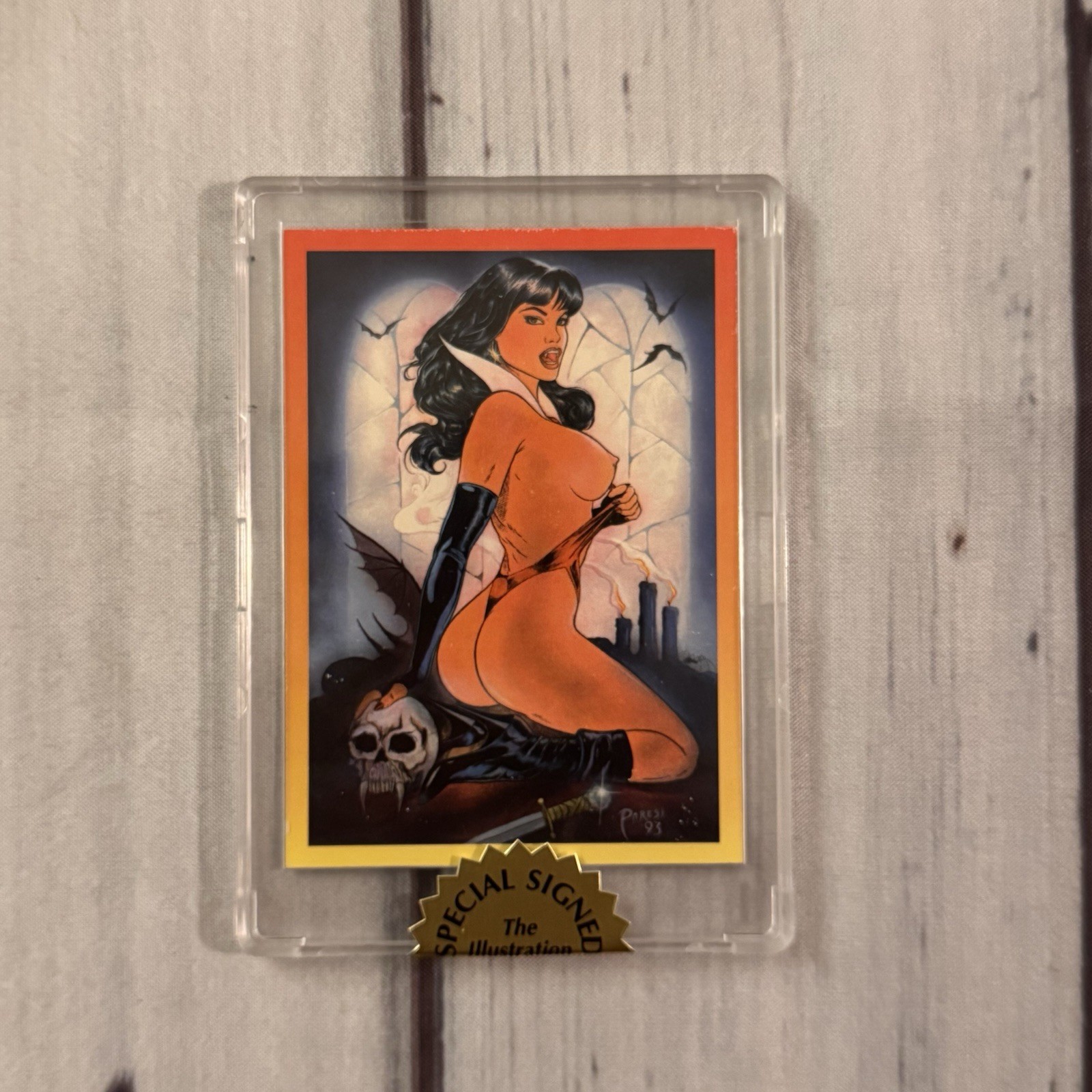 Vampirella Signed Card Don Paresi Vampires & Vixens 1994 Auto Rare